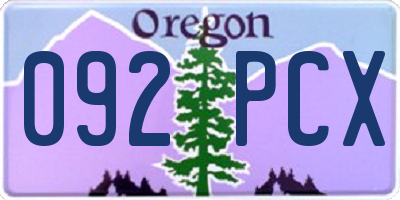 OR license plate 092PCX