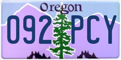 OR license plate 092PCY