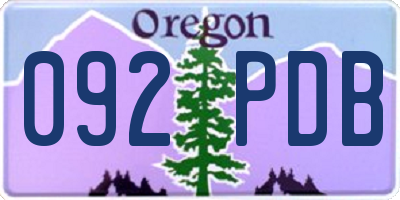 OR license plate 092PDB