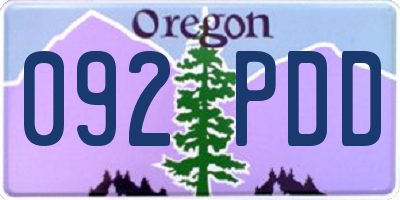 OR license plate 092PDD