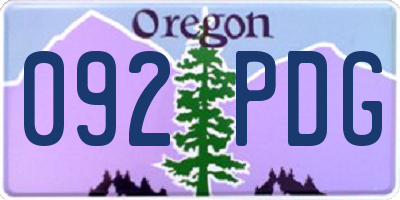 OR license plate 092PDG