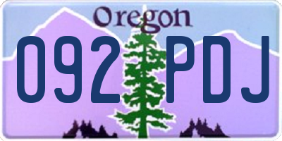 OR license plate 092PDJ