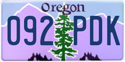 OR license plate 092PDK
