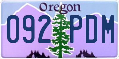 OR license plate 092PDM