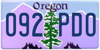 OR license plate 092PDO