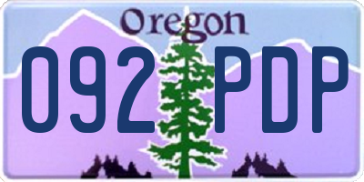 OR license plate 092PDP