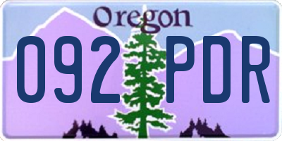 OR license plate 092PDR