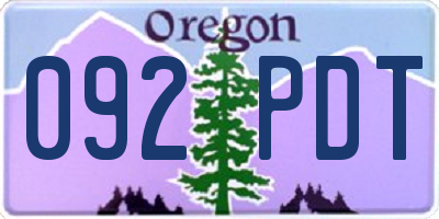 OR license plate 092PDT