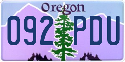 OR license plate 092PDU