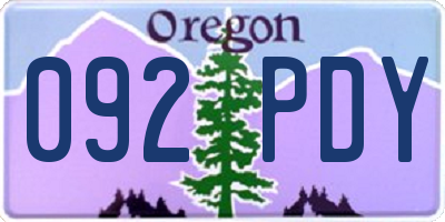 OR license plate 092PDY