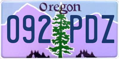 OR license plate 092PDZ