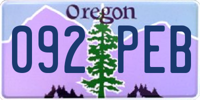 OR license plate 092PEB