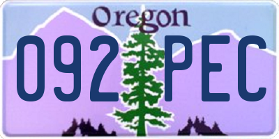 OR license plate 092PEC