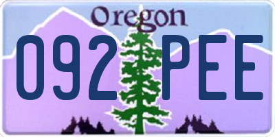 OR license plate 092PEE