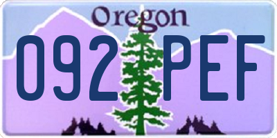 OR license plate 092PEF