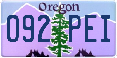 OR license plate 092PEI