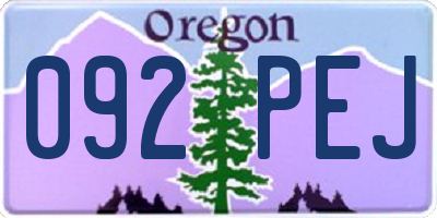 OR license plate 092PEJ