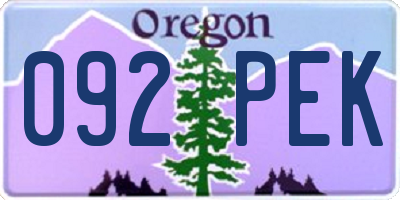 OR license plate 092PEK