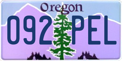 OR license plate 092PEL