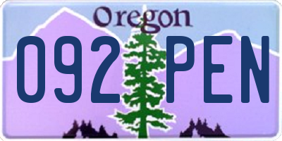 OR license plate 092PEN