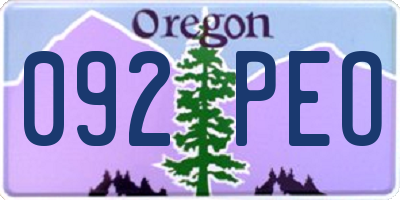 OR license plate 092PEO