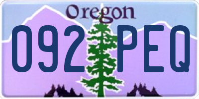 OR license plate 092PEQ