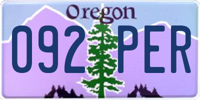 OR license plate 092PER