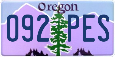 OR license plate 092PES
