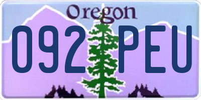 OR license plate 092PEU