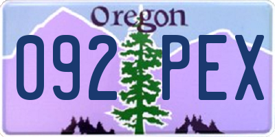 OR license plate 092PEX