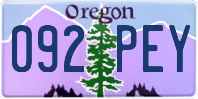 OR license plate 092PEY