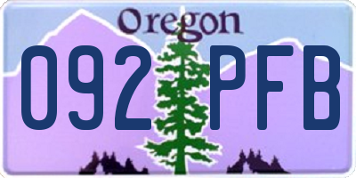 OR license plate 092PFB