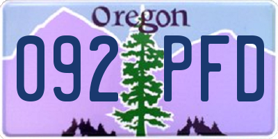OR license plate 092PFD
