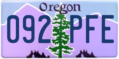 OR license plate 092PFE