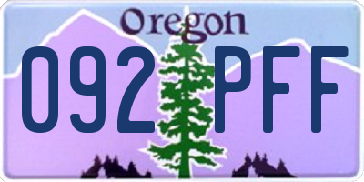 OR license plate 092PFF