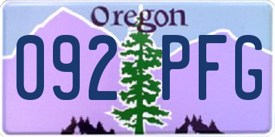 OR license plate 092PFG
