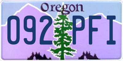 OR license plate 092PFI