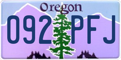 OR license plate 092PFJ