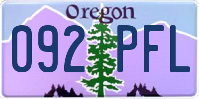 OR license plate 092PFL