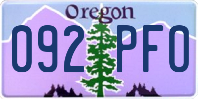 OR license plate 092PFO