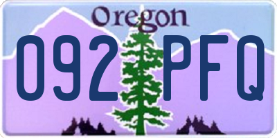 OR license plate 092PFQ