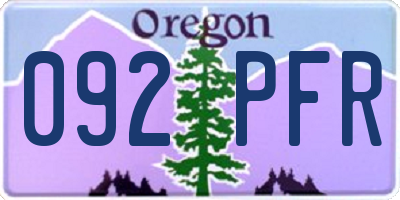 OR license plate 092PFR