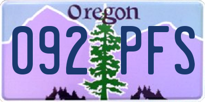 OR license plate 092PFS
