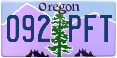 OR license plate 092PFT
