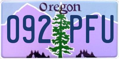 OR license plate 092PFU