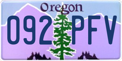 OR license plate 092PFV
