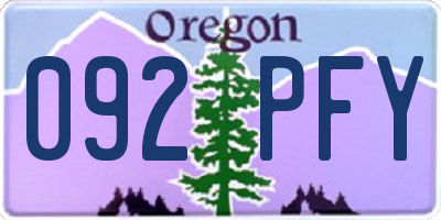OR license plate 092PFY