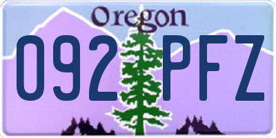OR license plate 092PFZ