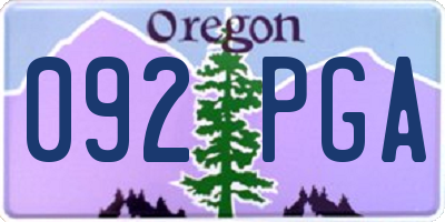 OR license plate 092PGA