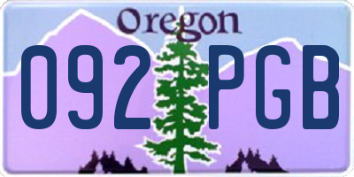 OR license plate 092PGB